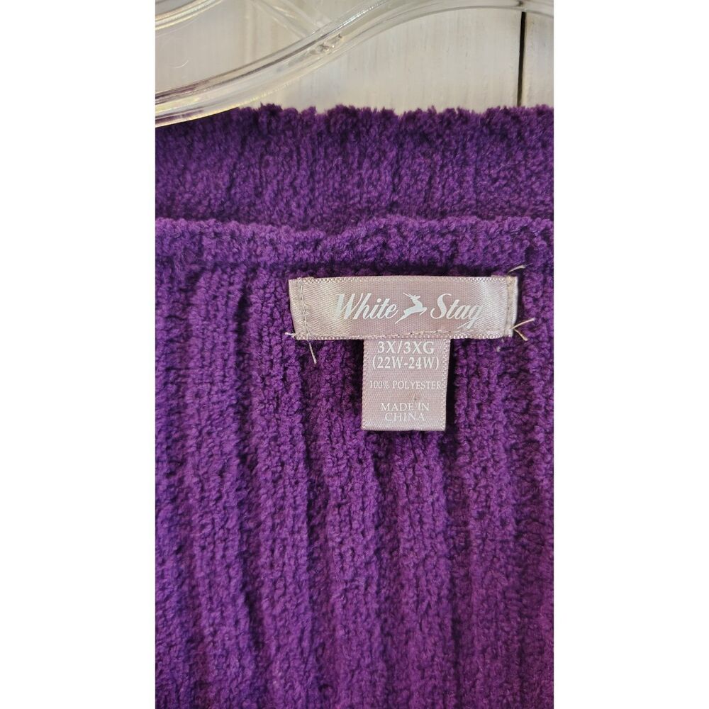 NWT White Stag Purple Ribbed Chenille Knit Scoop Neck Sweater Size 3X (22W-24W) - Picture 5 of 5